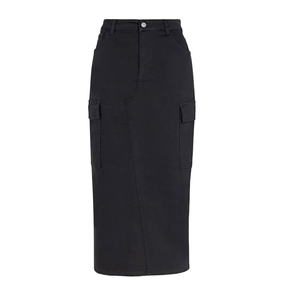 Mint Velvet Black Denim Cargo Midi Skirt Jarrolds, Norwich